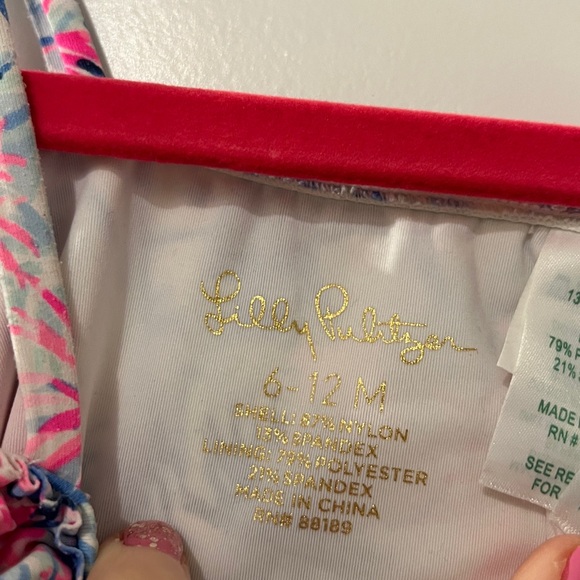 Lilly Pulitzer Pink and Blue Swimsuit Size 9-12mo - Picture 4 of 8